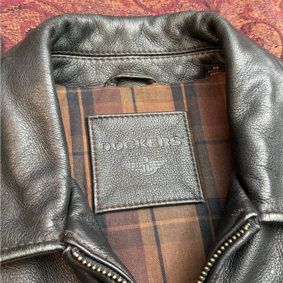 90s Dockers Genuine Leather Jacket with Quilt Lining - Picture 4 of 7